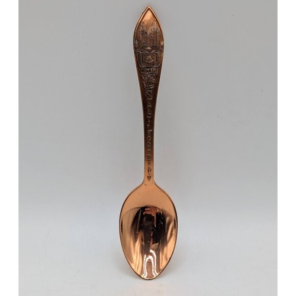 Salt Lake City Utah Collectors Vintage Antique Copper Spoon 4" Mormon Temple - Picture 1 of 3